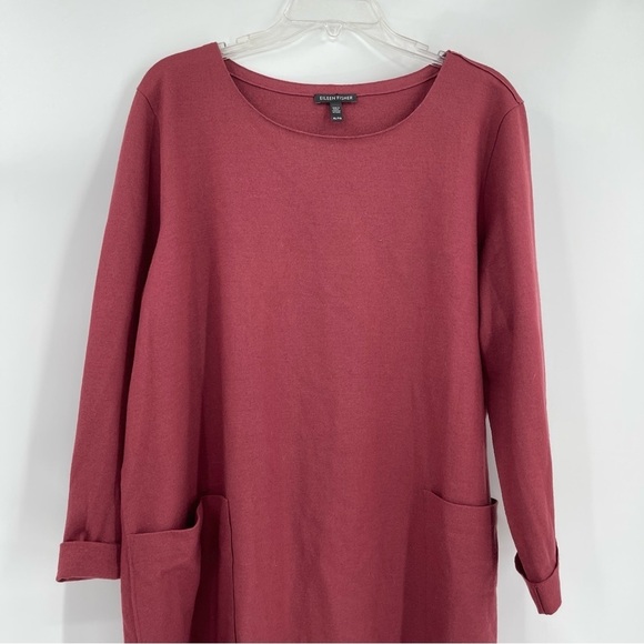 Eileen Fisher Women’s Tunic Top Wool Raw Edge Size XL 3/4 Sleeves Scoop Neck - Picture 4 of 11